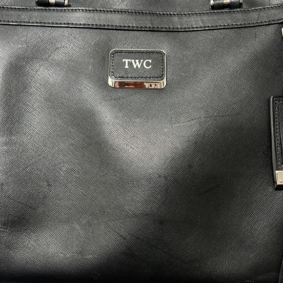 TUMI Black Astor Ansonia Leather Briefcase - Picture 12 of 14